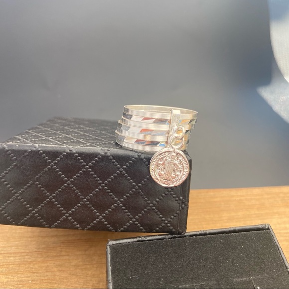 7 Stack Ring 925 Sterling Silver Saint Benedict Anillo Semanario Handmade Mexico - Picture 9 of 11